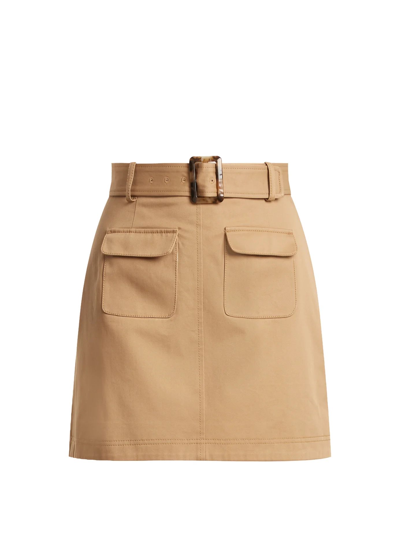Patch-pocket A-line cotton mini skirt | Matches (US)