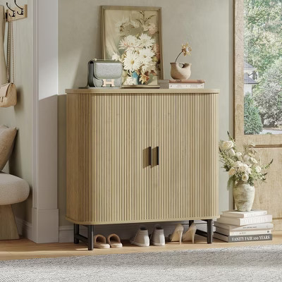 5-Tier Shoe Cabinet Storage for Entryway, Narrow Hidden Shoe Rack, Natural | Target