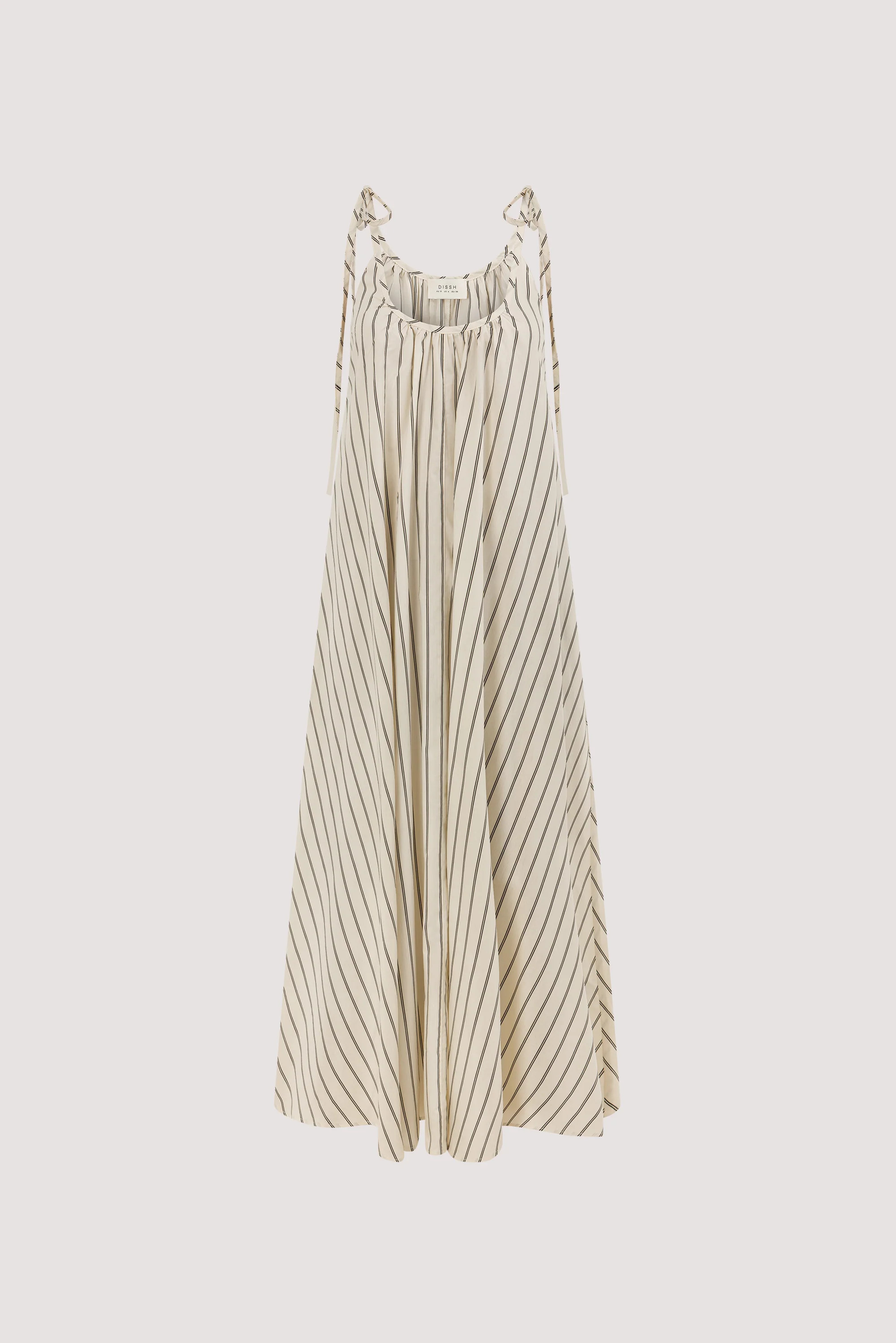FABLE CREAM STRIPE MIDI DRESS | DISSH