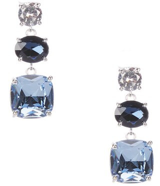 Multi Blue Toned Stone Cubic Zirconia Drop Earrings | Dillard's