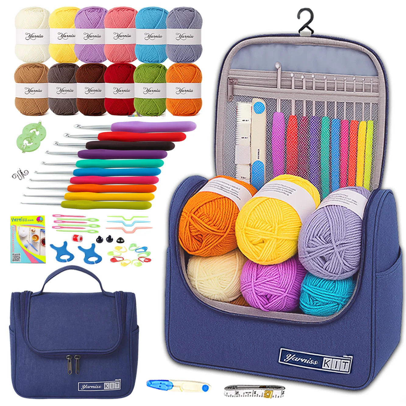 Yarniss Crochet Kit for Beginner,Crochet Kits with 840 Yards Crochet Yarn Balls and 10 PCS Croche... | Walmart (US)
