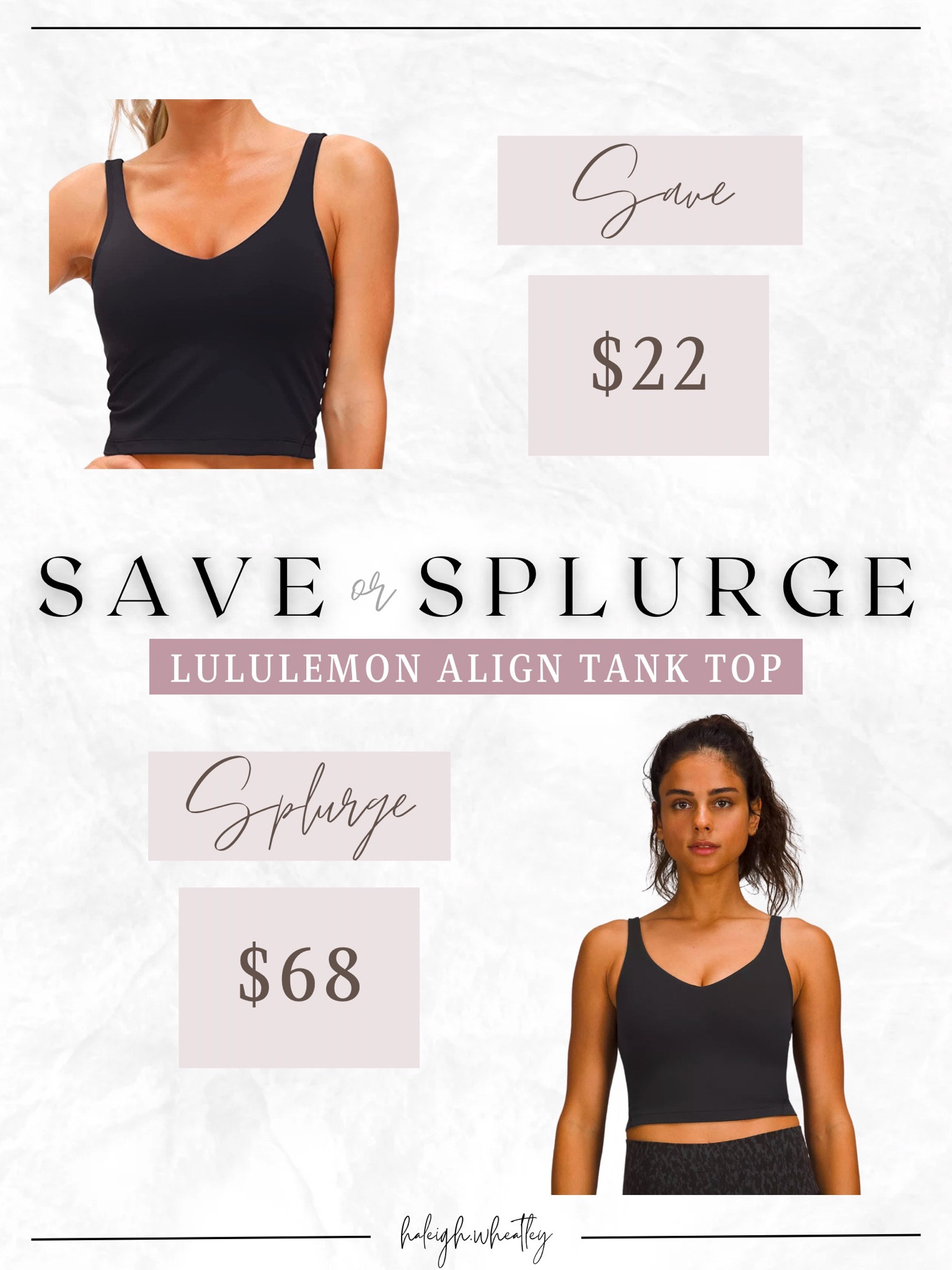 Save or Splurge: Lululemon Align Tank Top 

#dupe #lulu #athleisure #sportsbra #athleticwear

#LTKFind #LTKfit #LTKunder50