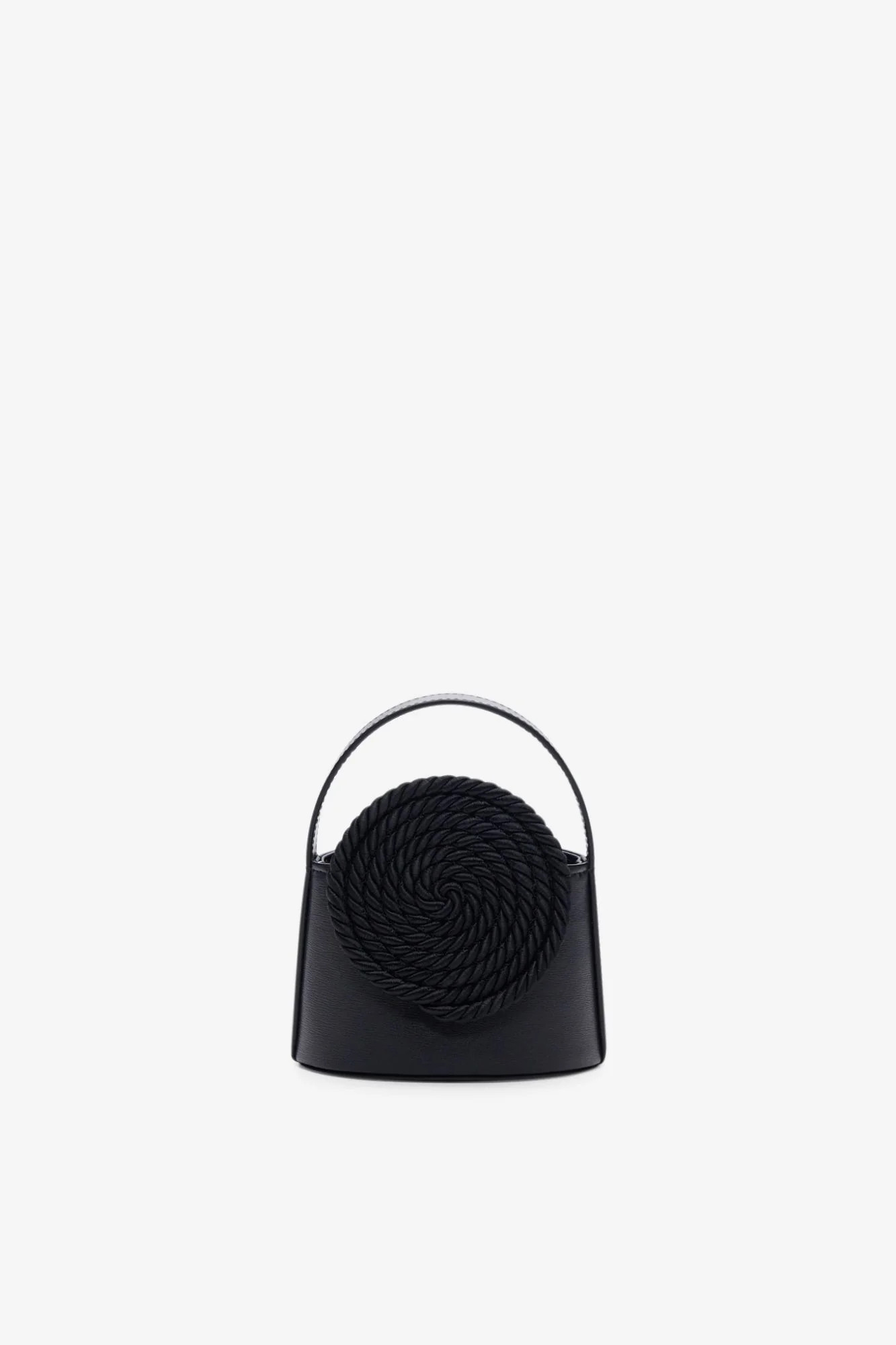 Black mini leather bag with passementerie details | Shop.app