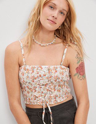 AE Lace-Up Tube Top | American Eagle Outfitters (US & CA)