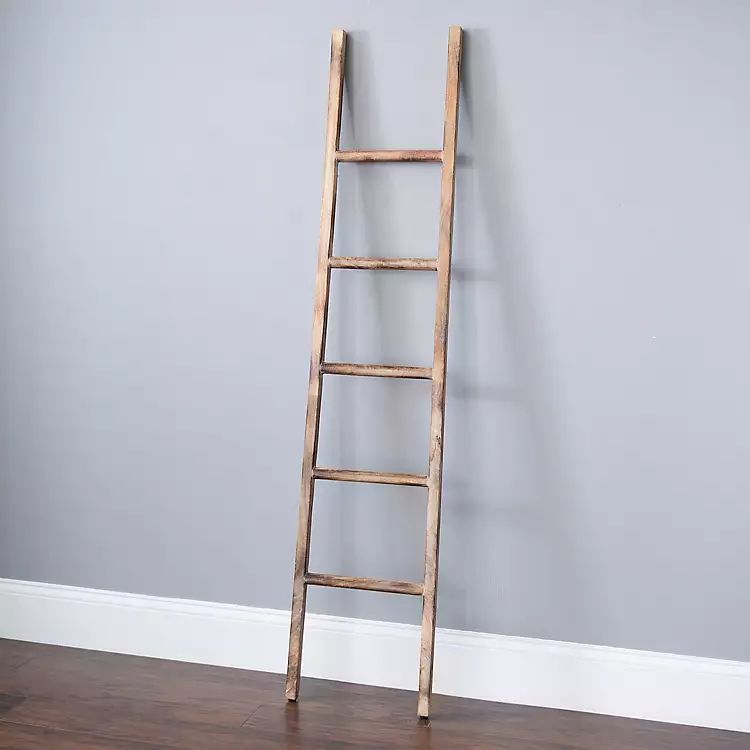 New!Distressed Natural Leaning Ladder | Kirkland's Home