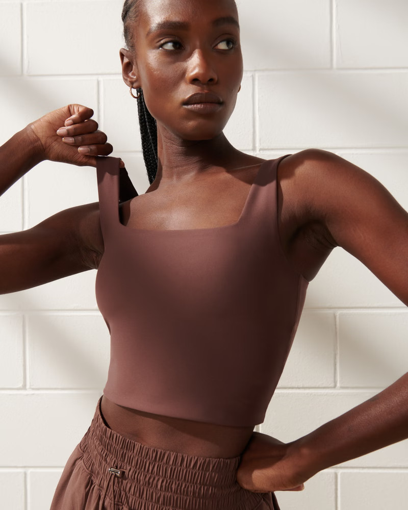 YPB sculptLUX Squareneck Slim Tank | Abercrombie & Fitch (US)