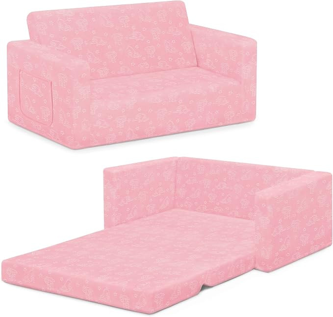 Delta Children Serta Perfect Sleeper Extra Wide Convertible Sofa to Lounger - Comfy 2-in-1 Flip O... | Amazon (US)