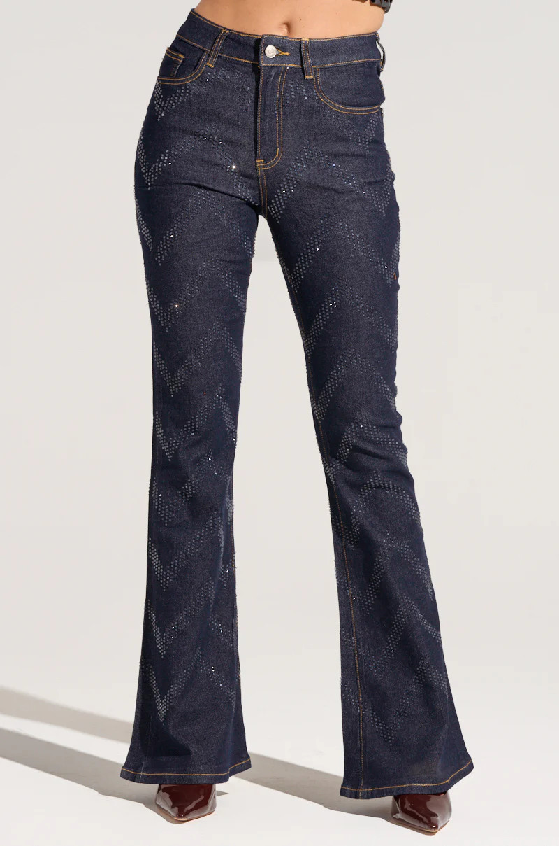 GOOD KARMA EMBELLISHED FLARE JEANS | AKIRA