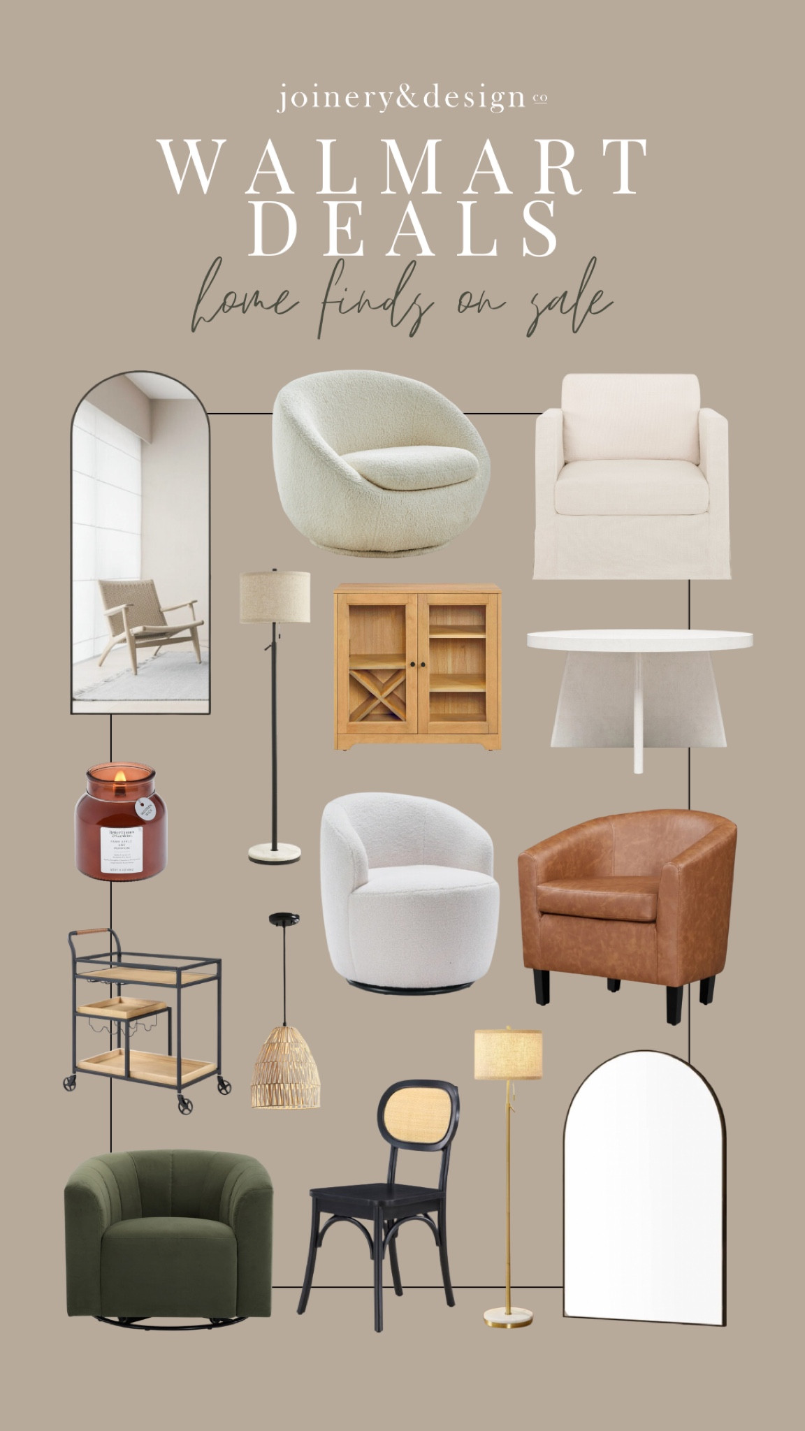 Walmart HOME• DEALS!! 
I rounded up so many amazing home deals going on now @walmart!! Those candles are half off, only $5!! That beautiful arched floor length mirror is under $50! That ivory white swivel chair is under $170 on sale! So many great options if you’re looking to do a refresh at home this fall! 🍂 

#walmartDeals #walmarthome #walmartpartner #walmartfinds #coffeetable #barrelchairs #archedmirror



#LTKSaleAlert #LTKHome #LTKFindsUnder50