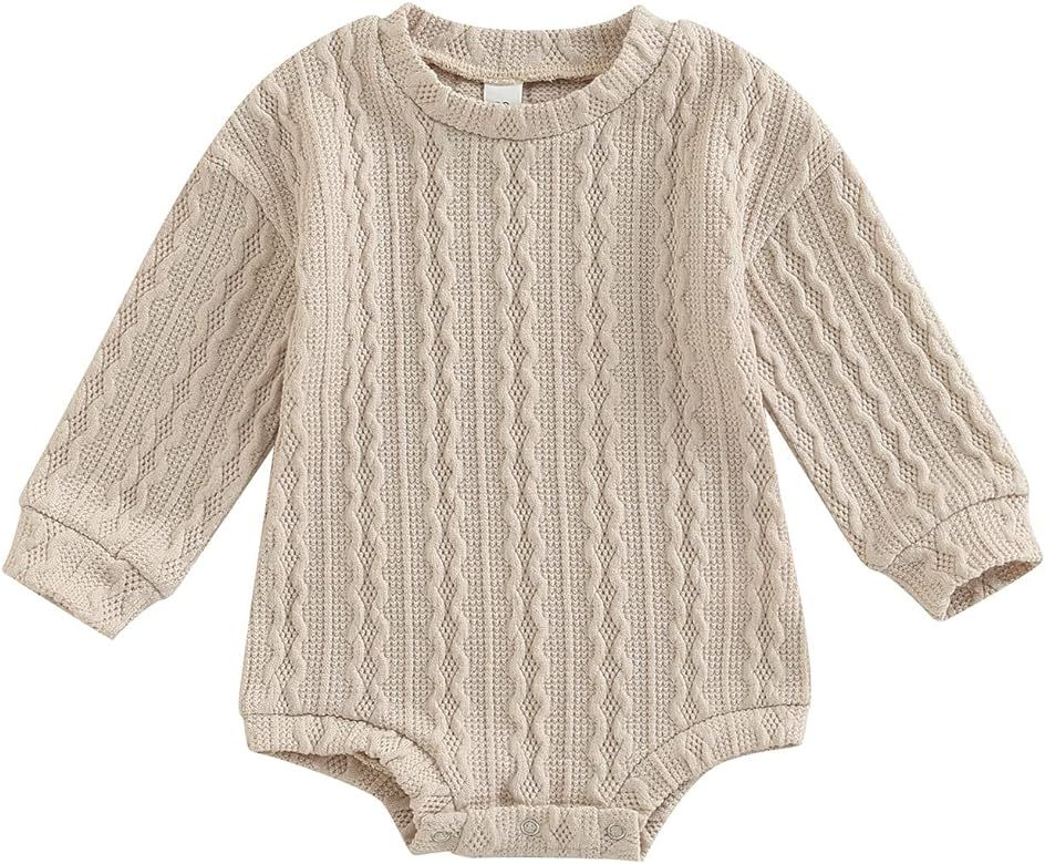 MERSARIPHY Infant Baby Sweater Romper Baby Girl Boy Knitted Sweatshirt Pullover Tops Fall Winter ... | Amazon (US)