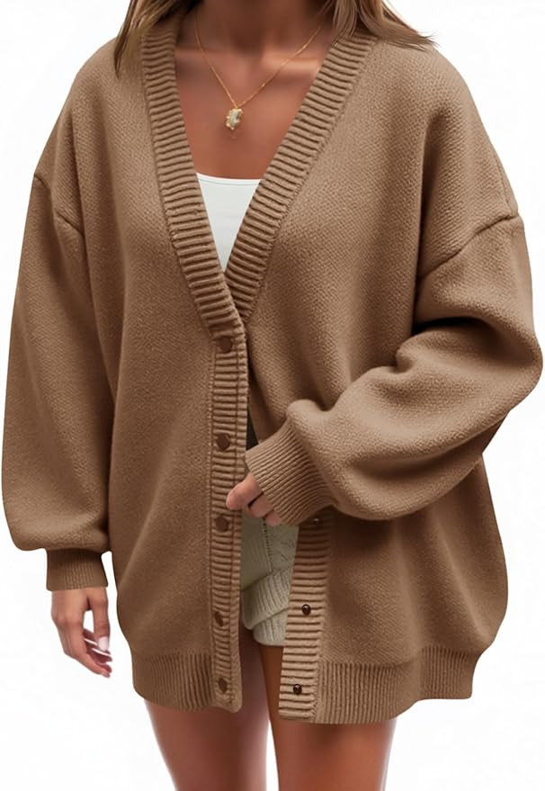 Cicy Bell Womens Oversized Chunky Cardigan Sweaters Trendy Button Down Knit Sweater 2025 Fall Win... | Amazon (US)