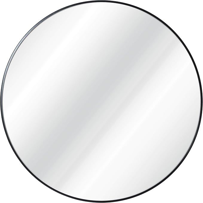 Black Circle Wall Mirror 36 Inch Round Wall Mirror for Entryways, Washrooms, Living Rooms and Mor... | Amazon (US)