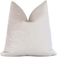 Schumacher Silk Velvet Cream Decorative Throw Pillow Cover With Zipper, Designer Solid Euro Sham Cas | Etsy (US)