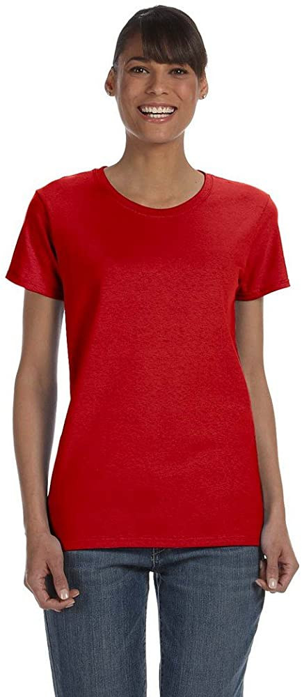 Gildan Women's Heavy Crewneck Cap Sleeve T-Shirt | Amazon (US)