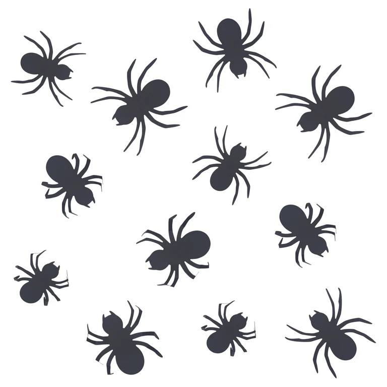 Paper Spider Wall Creatures Decoration, Black, 12 Pieces, Halloween by Way To Celebrate | Walmart (US)