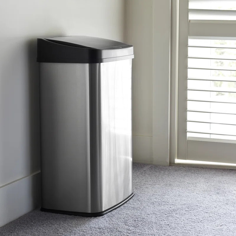 Steel Motion Sensor Trash Can - 13.2 Gallons | Wayfair North America
