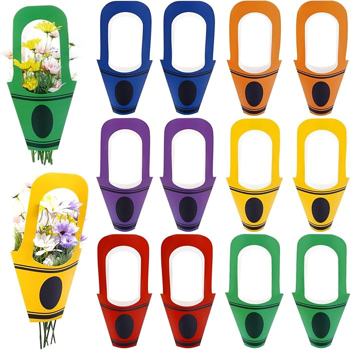 NFAMRZCAR 30 Pcs Teacher's Day Appreciation Gifts Teacher Gift Kraft Paper Flowers Bags, Pencil a... | Amazon (US)