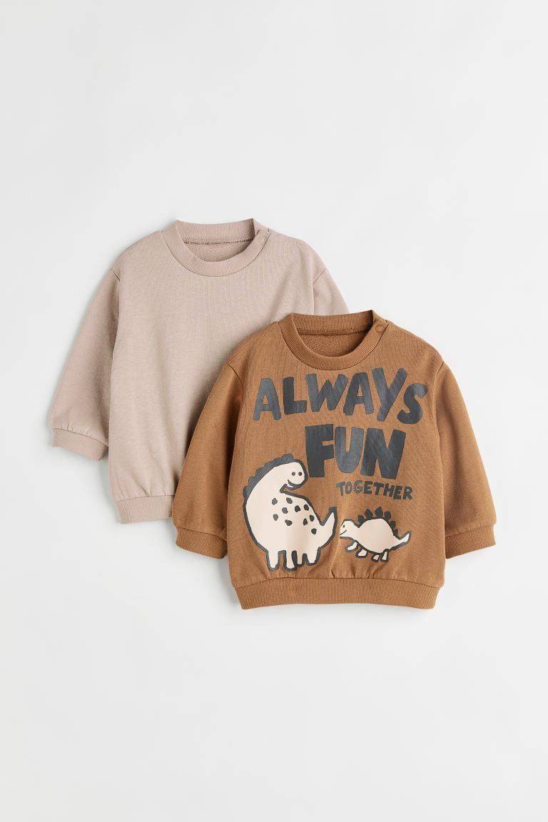 2-pack cotton sweatshirts | H&M (UK, MY, IN, SG, PH, TW, HK)
