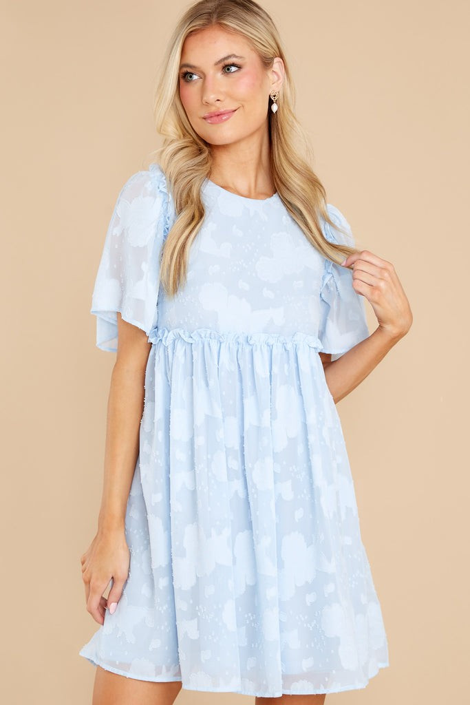 It's Your Turn Light Blue Floral Print Dress | Red Dress 
