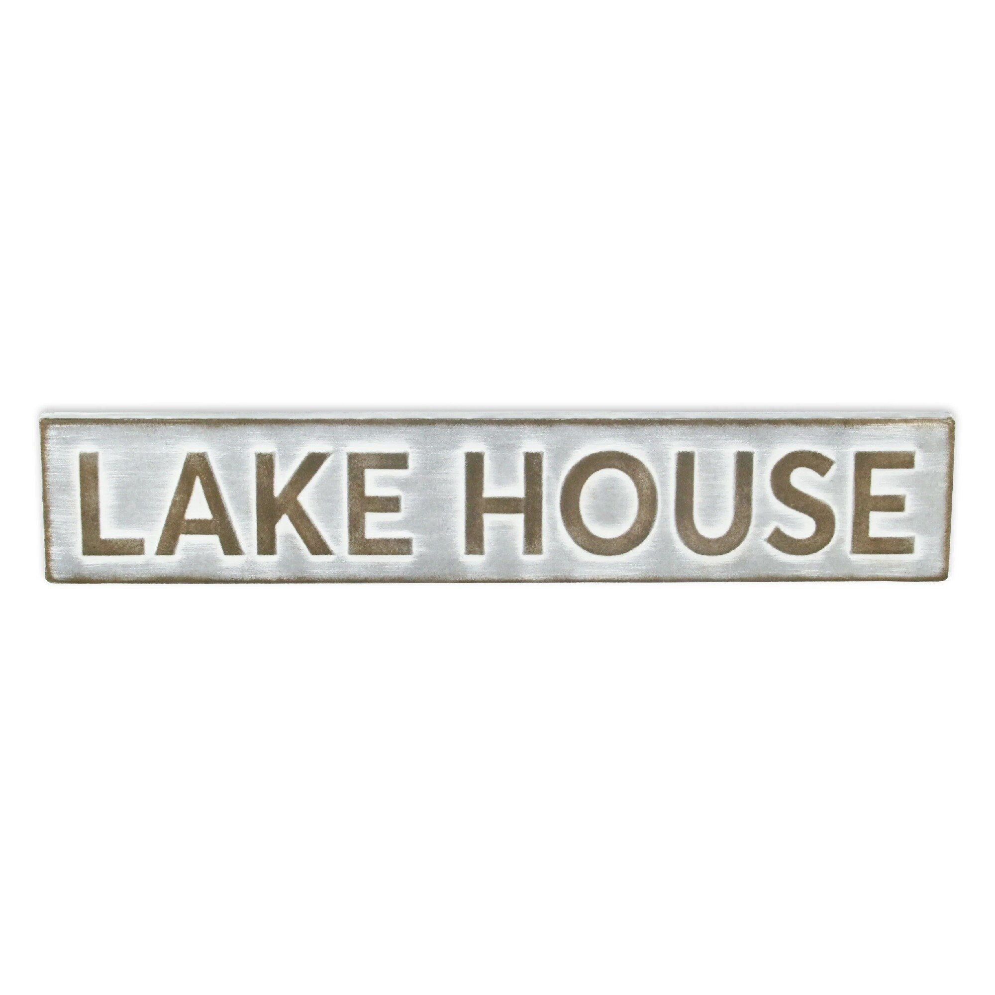 23.75” Gray and Brown Lake House Wall Sign | Bed Bath & Beyond