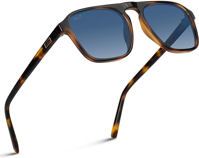 WearMe Pro Polarized Aviator One-Bridge Modern Square Mens Sunglasses | Amazon (US)
