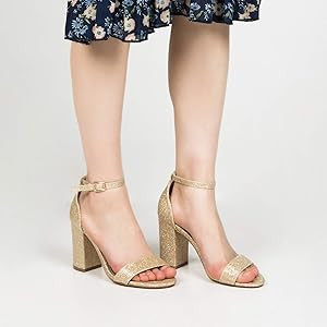 COASIS Women's Chunky Block Heels Open Toe Ankle Strap 3.5 Inch Heeled Sandals | Amazon (US)