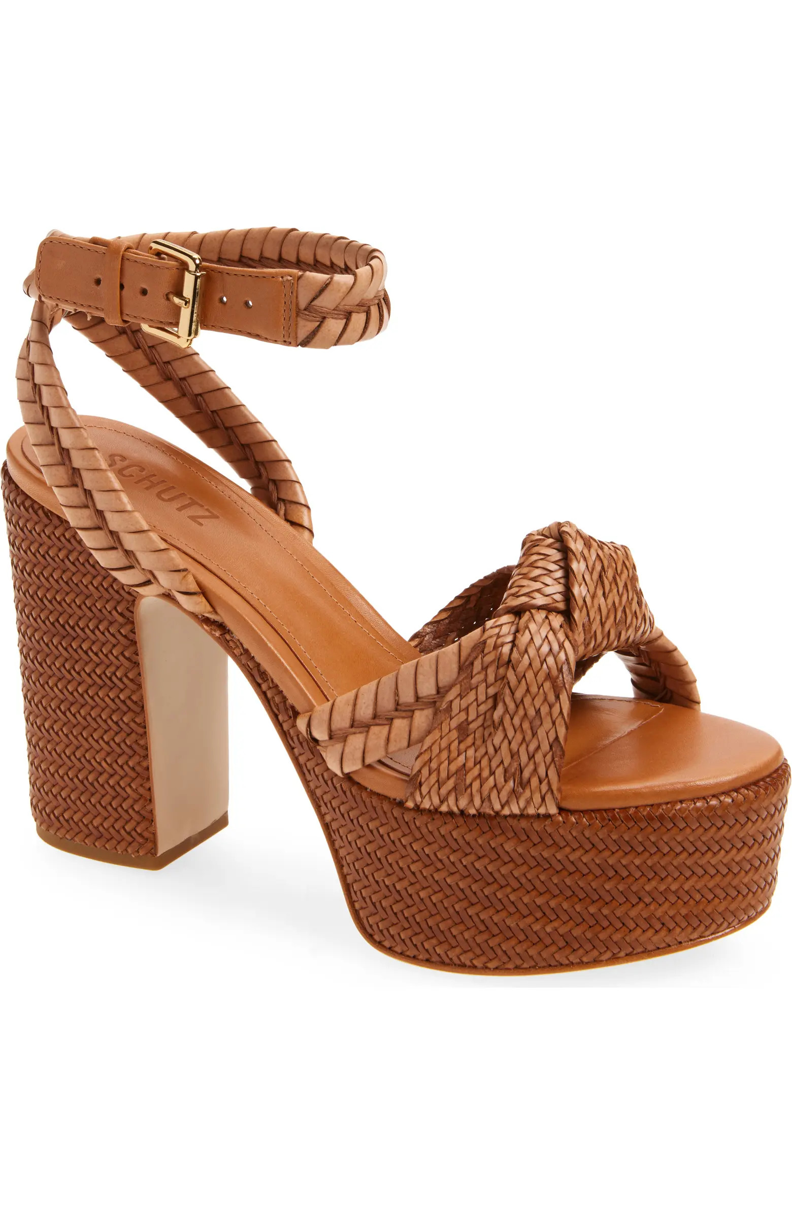Schutz Khari Woven Block Heel Platform Sandal (Women) | Nordstrom | Nordstrom