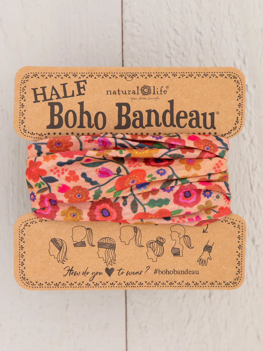 Half Boho Bandeau® Headband - Blush Floral | Natural Life