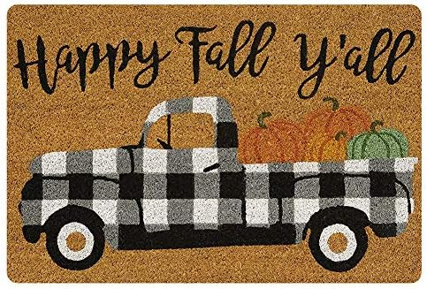 Babrukda Happy Fall Y'all Pumpkin Farm Harvest Design Thin Door Mat Halloween Decorative Entry An... | Amazon (US)