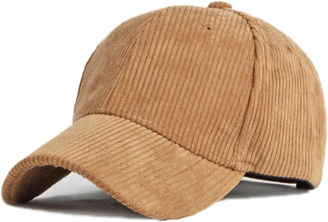 Unisex Corduroy Baseball Cap Vintage Solid Color Adjustable Trucker Cap Hat for Outdoor Travel | Amazon (US)