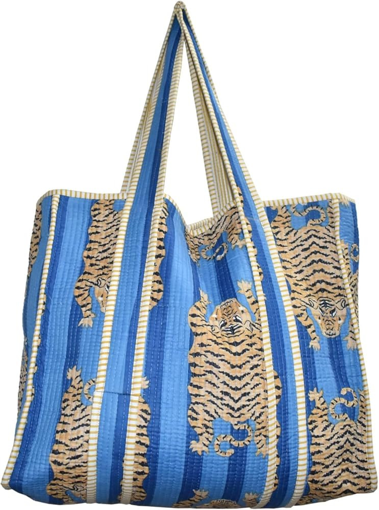 RAJBHOOMI HANDICRAFTS Women’s 100% Cotton Tote Bag – Lightweight, Washable Shoulder Handbag w... | Amazon (US)