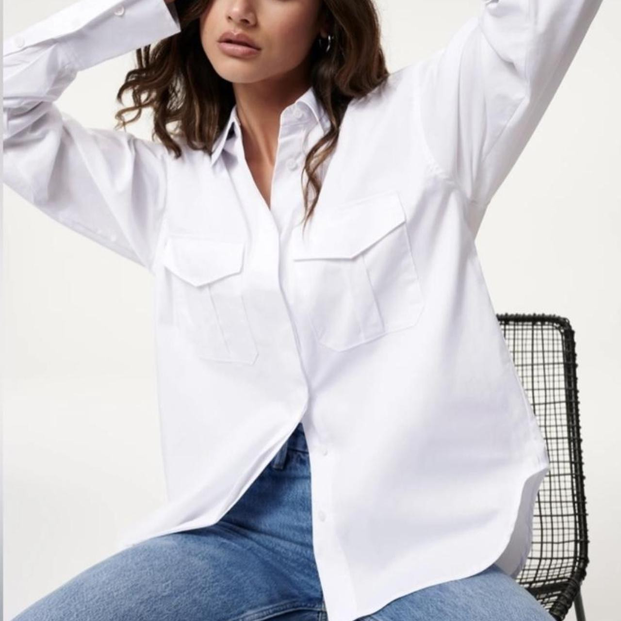 GOOD AMERICAN Women's Shirt - White - 2 | Depop US