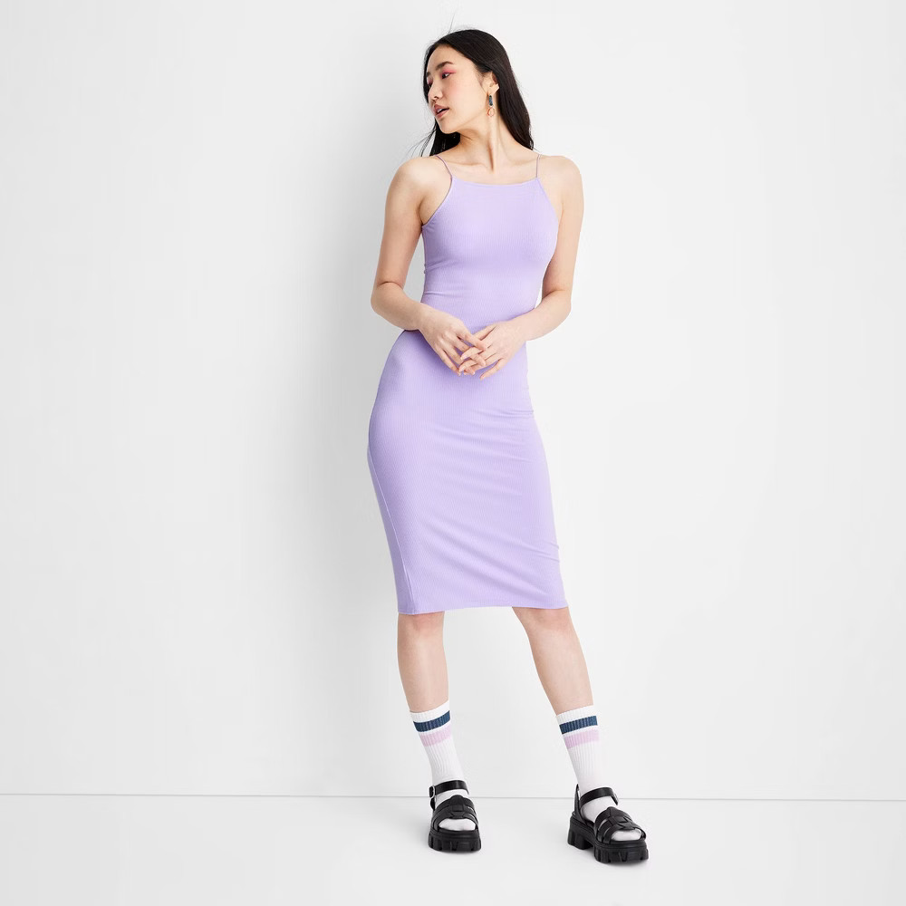 Women's Sleeveless Rib-Knit Bodycon Midi Dress - Future Collective with Gabriella Karefa-Johnson Lav | Target