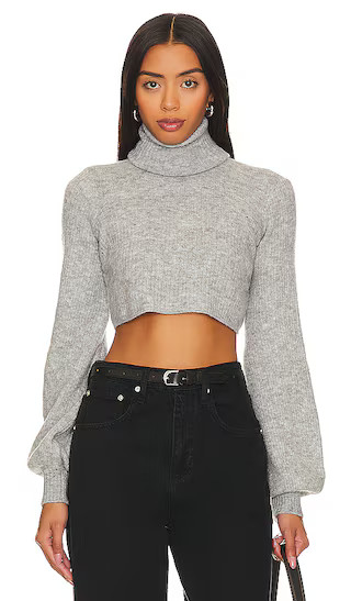 Cesare Cropped Sweater in Heather Grey | Revolve Clothing (Global)