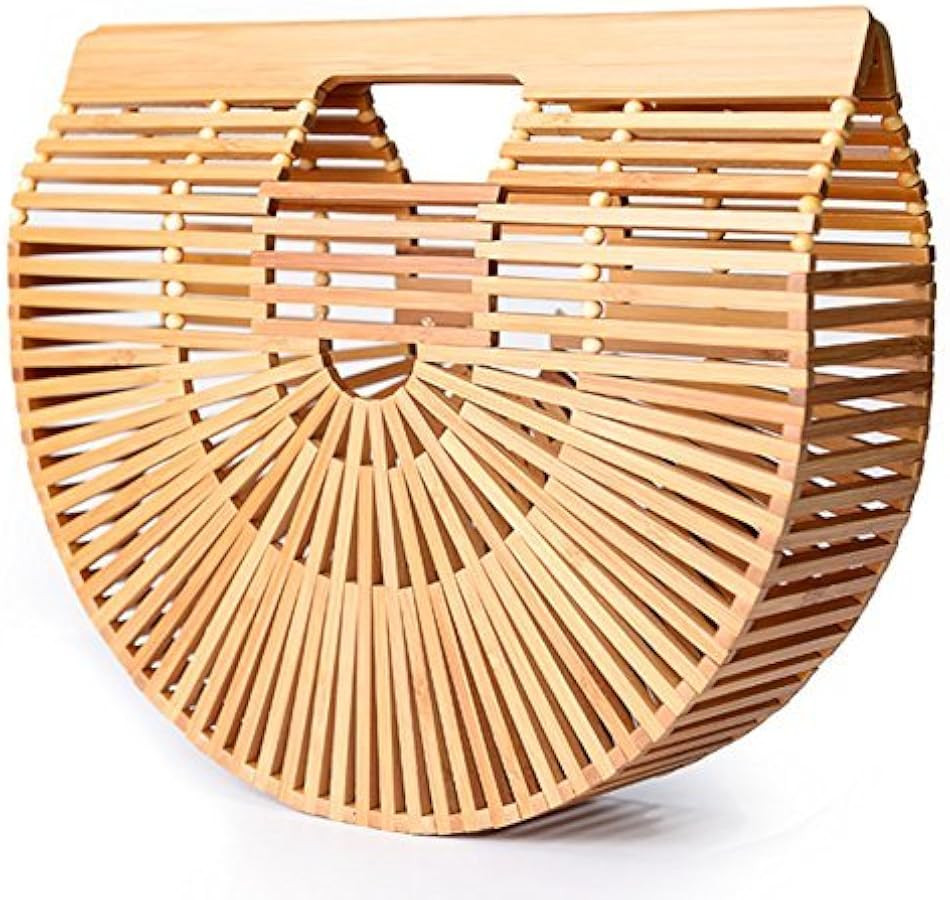 Bamboo Nature Handbag, Summer Handmade Rattan Basket Fashion Beach Handbag For Women | Amazon (CA)