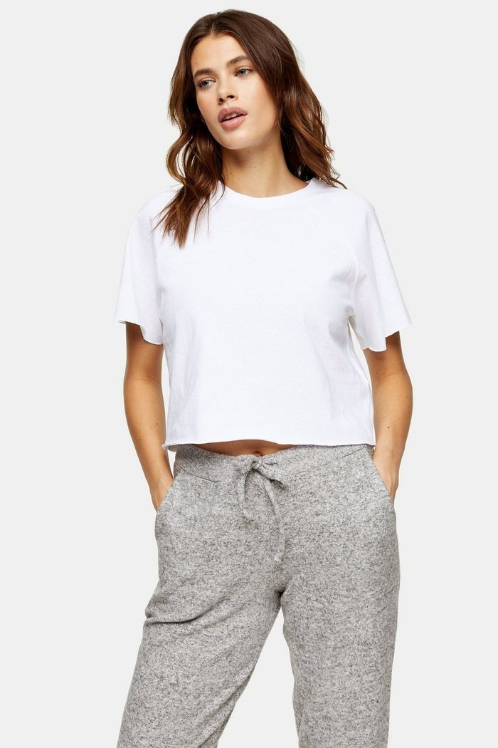 White Raglan Crop T-Shirt | Topshop UK