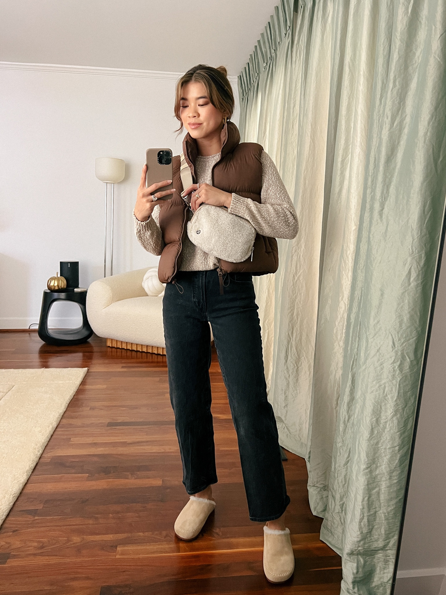 Madewell chocolate brown puffer vest and black denim jeans with Jenni Kayne shearling-lined clogs and Lululemon fleece belt bag!

#fall
#fallfashion
#falloutfits
#fallstyle
#winter
#winterfashion
#winteroutfits
#winterstyle
#businesscasual
#madewell
#denim
#lululemon
#puffervest
#jennikayne

#LTKfit #LTKSeasonal #LTKstyletip