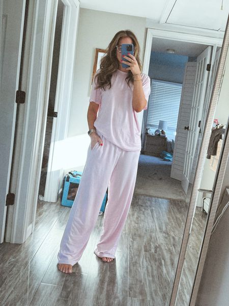 The best pajamas!!!! They are so soft and comfortable and I love how oversized they are!! 
Wearing size small 

#LTKFindsUnder100