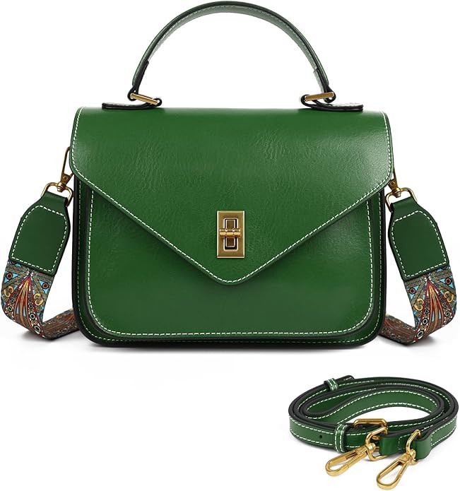 Genuine Leather Crossbody Bags for Women Lightweight Handbag Commuter Travel Purse with Adjustabl... | Amazon (US)