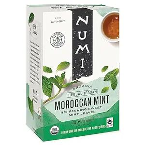 Numi Organic Tea Moroccan Mint, Box of Tea Bags, Herbal Teasan, 18Count (Pack of 3), Packaging Ma... | Amazon (US)