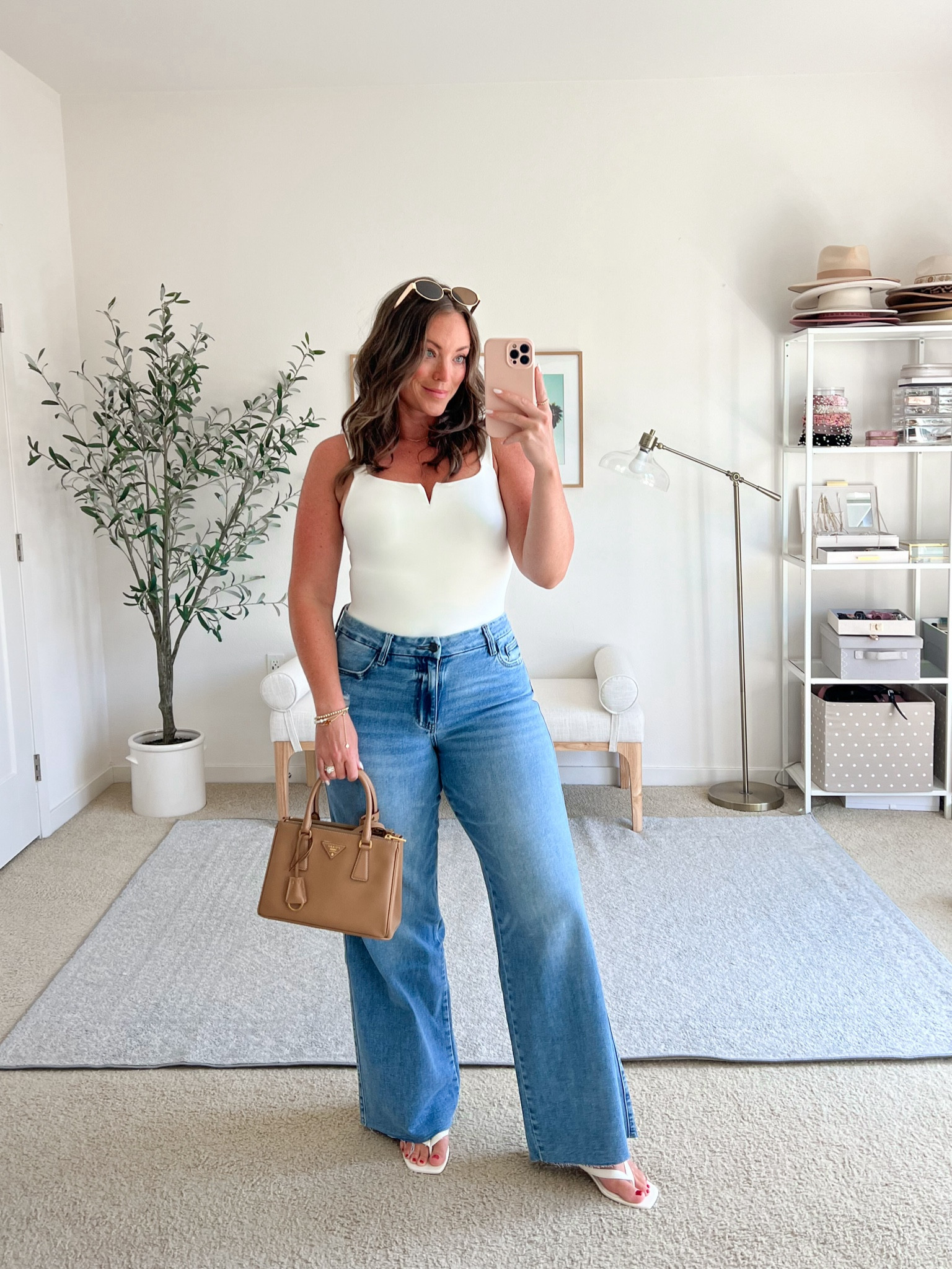 This bodysuit—- so soft and comfy! Wearing a medium 
Jeans use code BRITTANYANN25 to take 25% off your order! 

#LTKSeasonal #LTKMidsize #LTKFindsUnder100