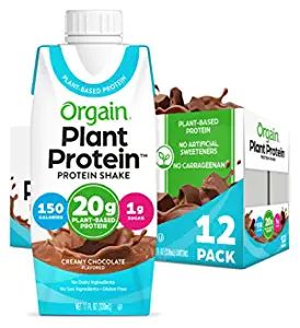 Orgain Vegan Protein Shakes, 20g of Plant Based Protein, Creamy Chocolate - Gluten Free, No Dairy... | Amazon (US)