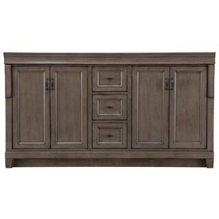 Home Decorators Collection Naples 60 in. W Bath Vanity Cabinet Only in Distressed Grey for Double... | The Home Depot