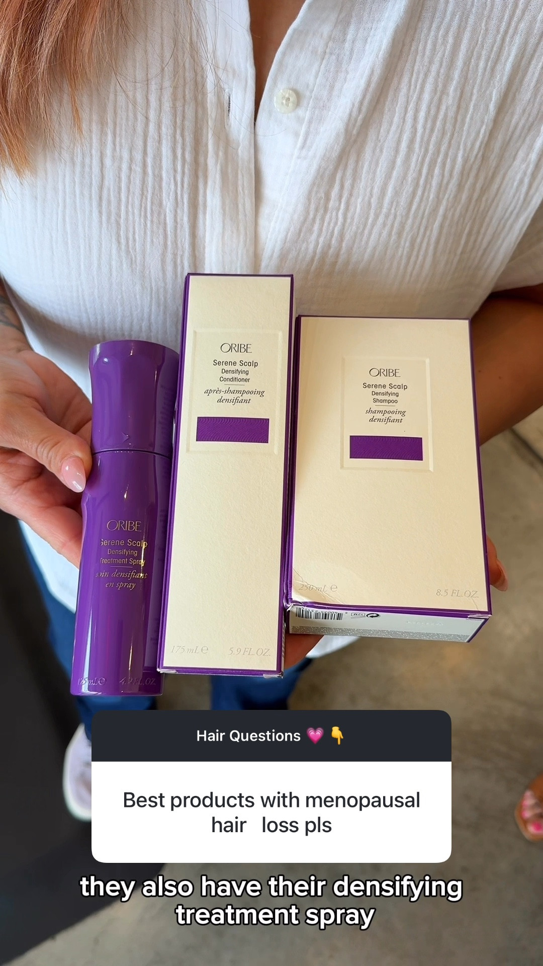 My hairstylist Gracie (@beautylovegrace) answered some questions about hair and gave us her recommendations. Question: Best products for menopausal hair loss? 

#LTKOver40 #LTKBeauty