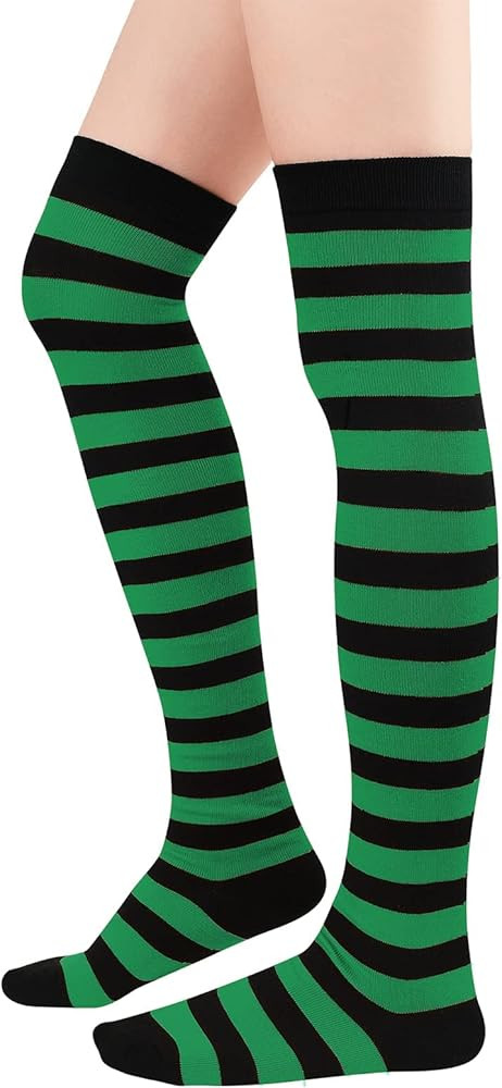 Century Star Thigh High Socks Athletic Striped Stockings for Women Long Tube Stocking Over Knee Plus | Amazon (US)