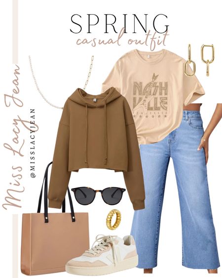 Spring home decor includes graphic tee, hoodie, jeans, tote bag, gold earrings, gold necklace, gold ring, sneakers, and sunglasses.

Outfit, spring outfit, casual outfit, casual spring outfit

#LTKstyletip #LTKfindsunder100 #LTKshoecrush