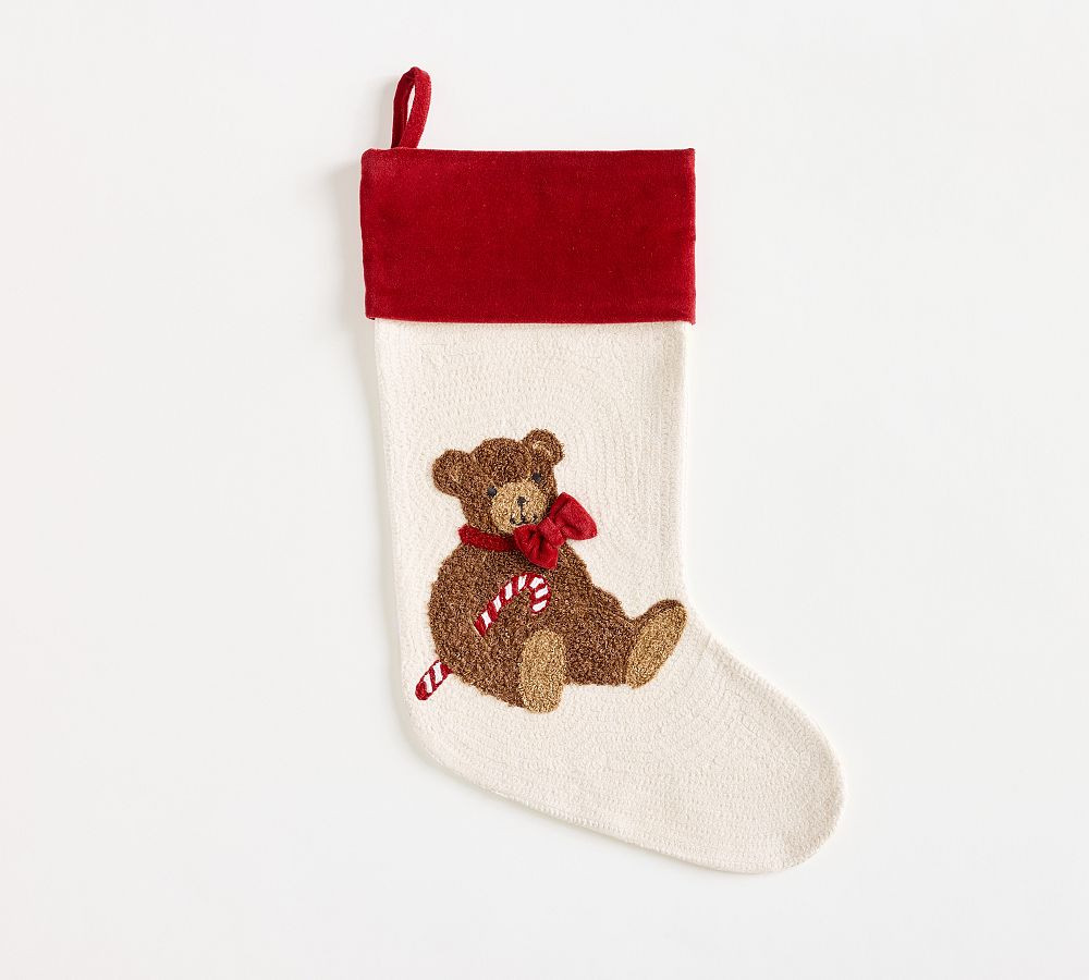 Holiday Icons Crewel Stockings | Pottery Barn (US)