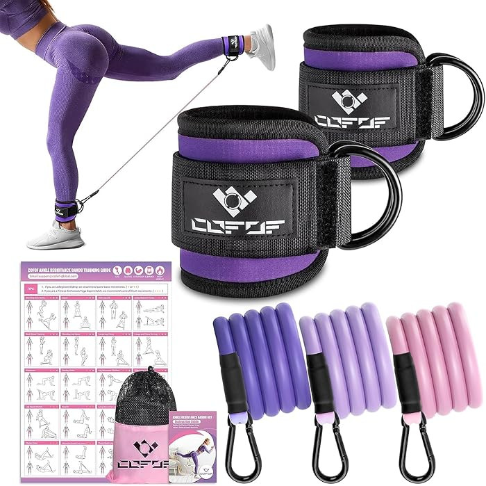 Ankle Resistance Bands with Cuffs, Ankle Bands for Working Out, Kickbacks Hip, Leg Glute Exercise... | Amazon (US)