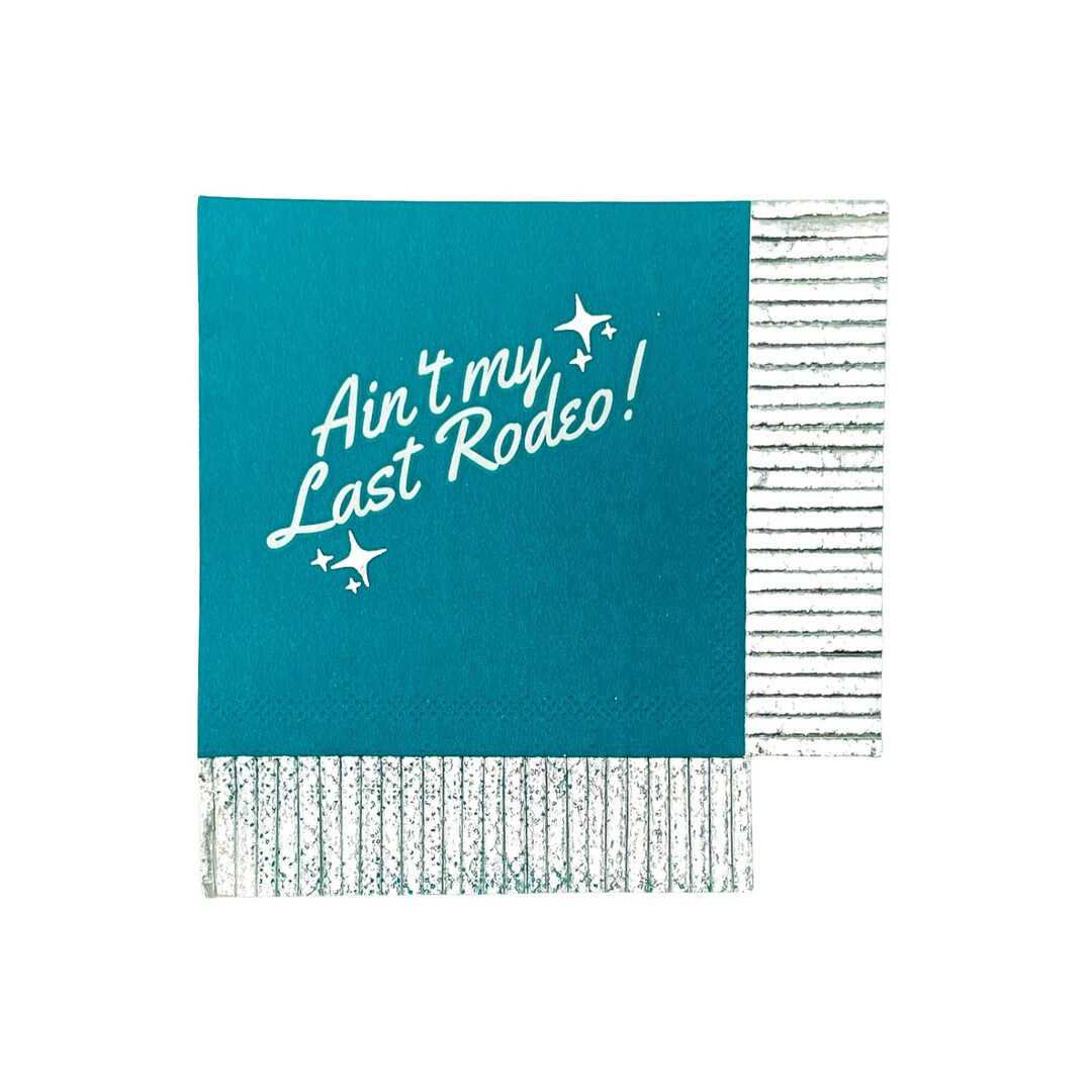 Turquoise ain't My Last Rodeo Fringe Cocktail Napkins pack of 20 - Etsy | Etsy (US)