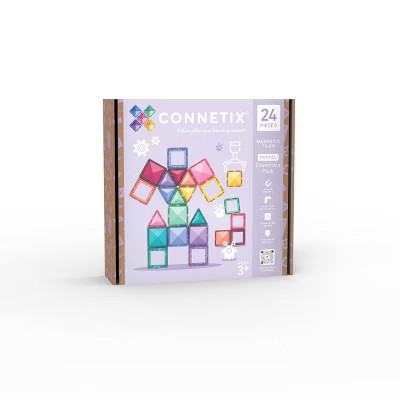 CONNETIX Magnetic Tiles Pastel Essentials Pack Building Blocks 24pc | Target